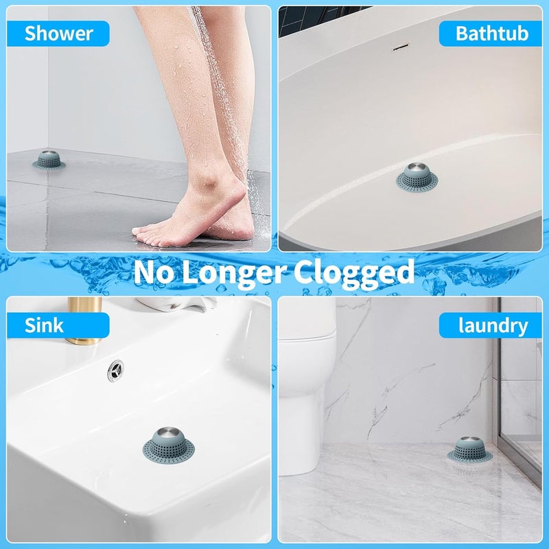 Aluvor Shower Drain Hair Catcher, Bathtub Drain Cover Foldable Silicone Shower & Tub Protector for Pop-Up & Regular Drains - Image 2
